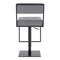 Armen Living Michele Swivel Adjustable Height Gray Faux Leather and Black Metal Bar Stool LCMISWBAMBGR - alternate 5